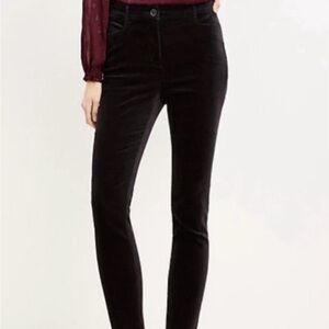 LOFT Modern Skinny Velvet Pants Black 6P / 28P